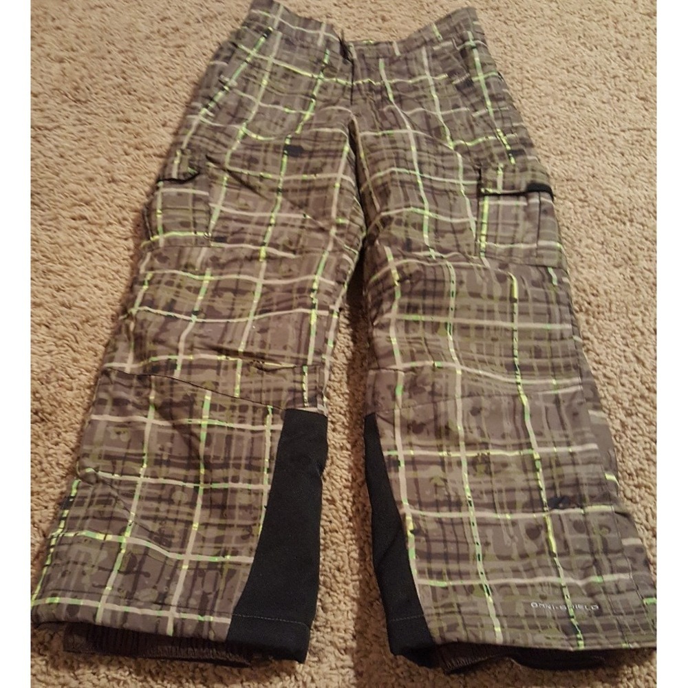 *Columbia Ski Snowboard Pants Youth Size 8 Green and Brown Winter Sportswear